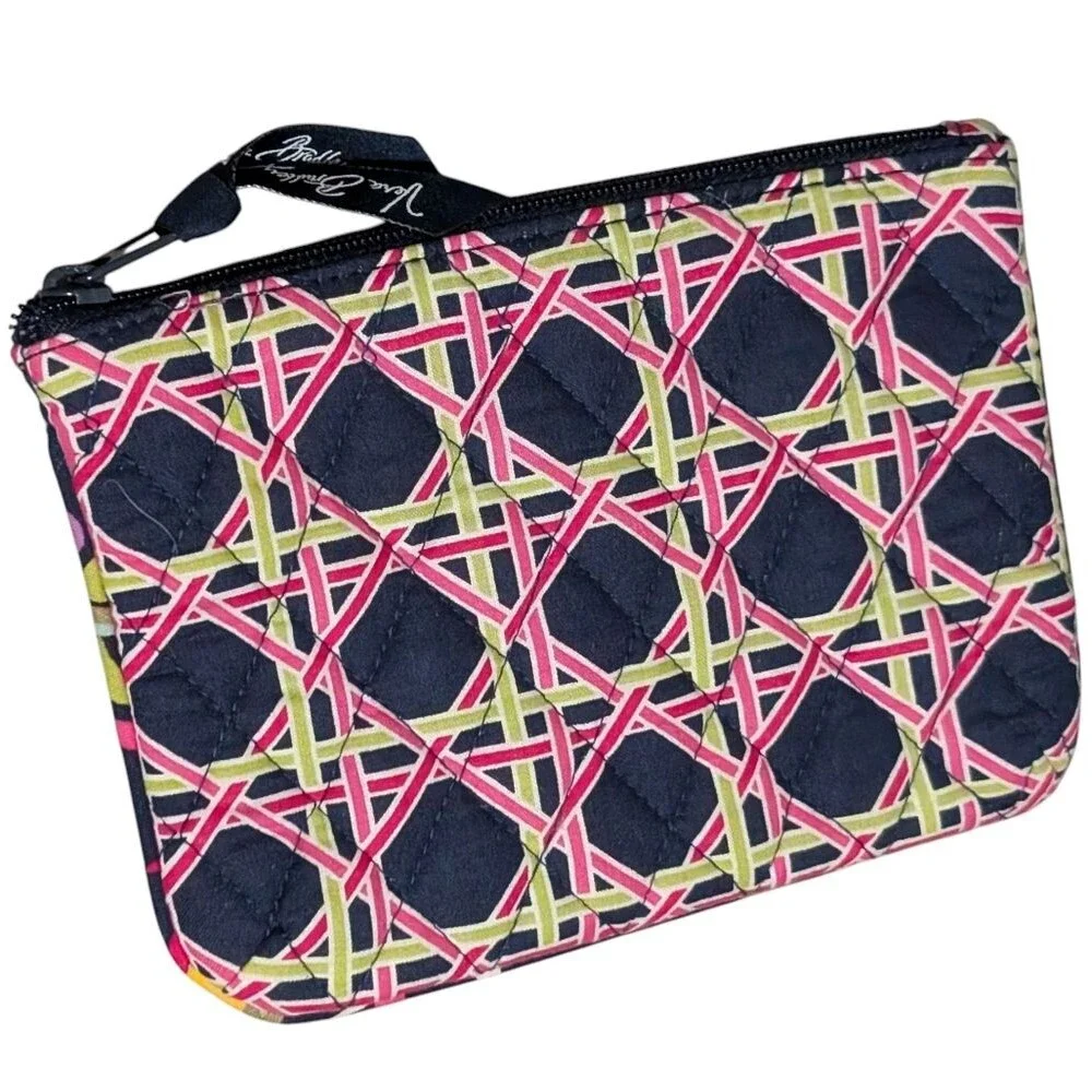 Vera Bradley Ribbons retired geometric small cosmetic bag coin purse novelty - Picture 6 of 6